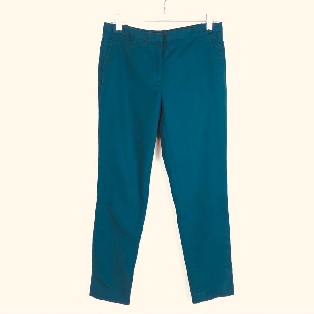 Zara Basic Dark Teal Green Cropped Dress Pants